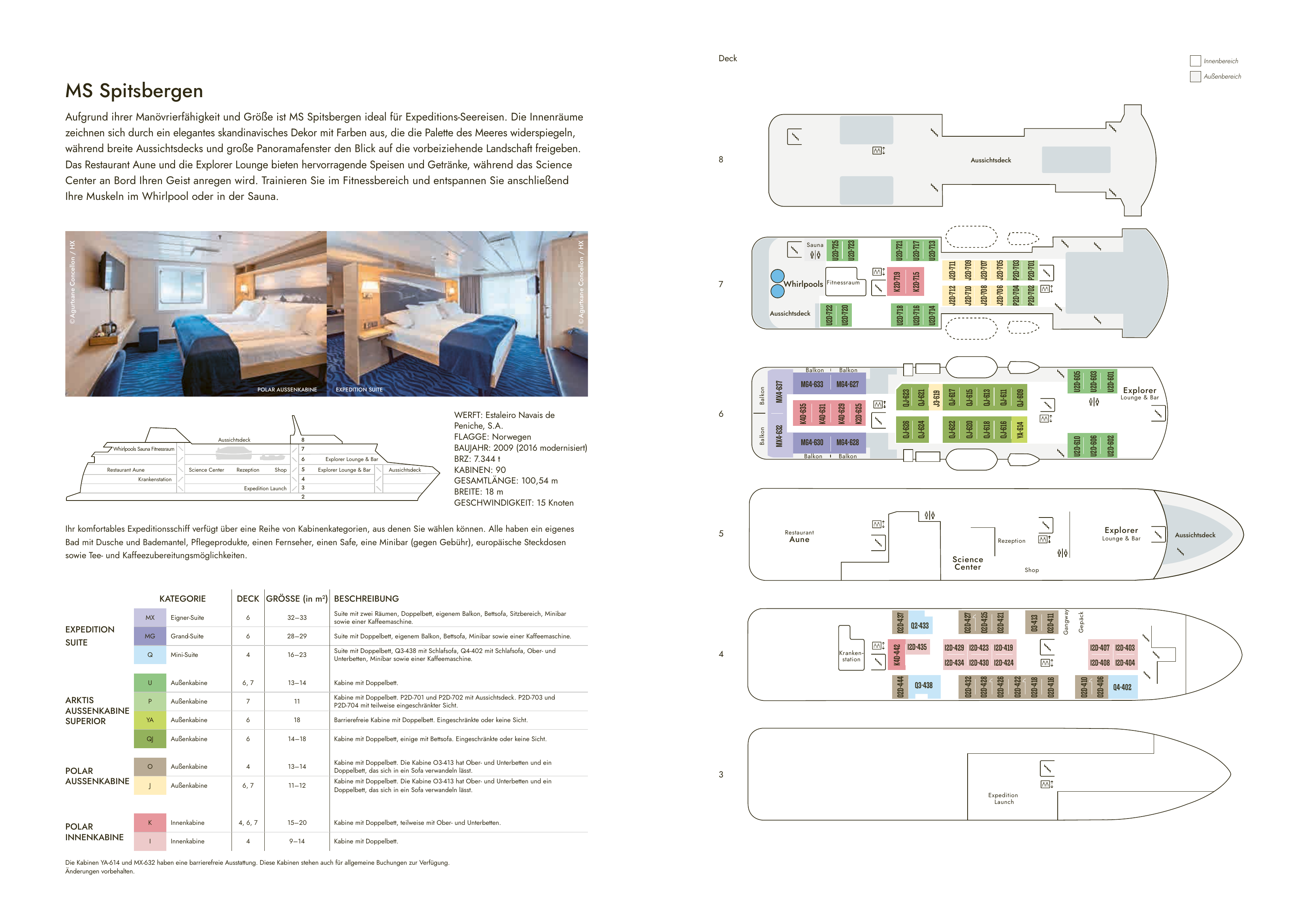Decksplan MS SPITSBERGEN